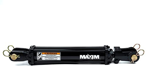 Maxim TC 2-inch Bore Double Acting Hydraulic Cylinder - 6-inch Stroke - 2500 PSI, Tie Rod Design, 3/8 NPT Ports, Industrial Farm Tractor Loader Equipment, Heavy Duty Agricultural Cylinder