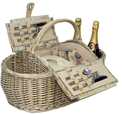 Red Hamper FH030 Picknickkorb für 4 Personen, Braun, 27 x 59 x 29 cm