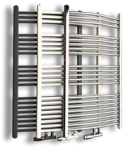 Gulfstream Komfort Badheizkörper 1500 x 600 mm in Weiß gebogen Hochwertiger Handtuchheizkörper in edlem Weiß