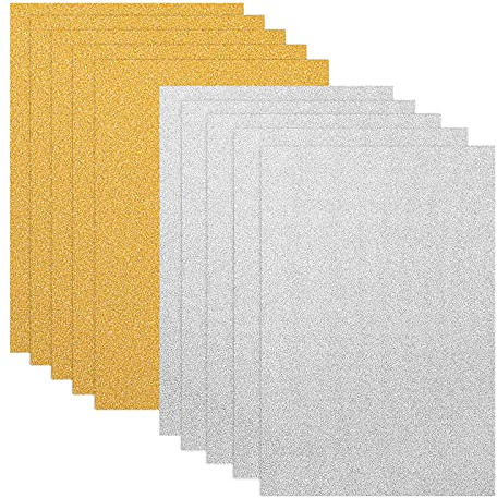 10 Blatt Glitzer Kartonpapier A4 Gold Silber Bastelmaterial Scrapbooking Zubehör DIY Kreativpapier Geschenkpapier Handwerksbedarf