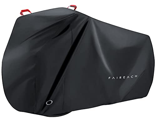 FAIREACH Bicycle Cover, Waterproof Outdoor Bicycle Cover 210D Oxford Polyester Black with UV Protection Rain Snow Dust for Road Bike, Motorcycle, Scooter, MTB