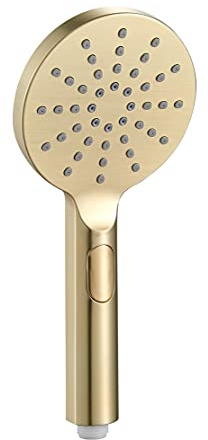 KINGBATH™ Pommeau de douche rond en laiton brossé doré 3 jets Fonction mode Strahlarten