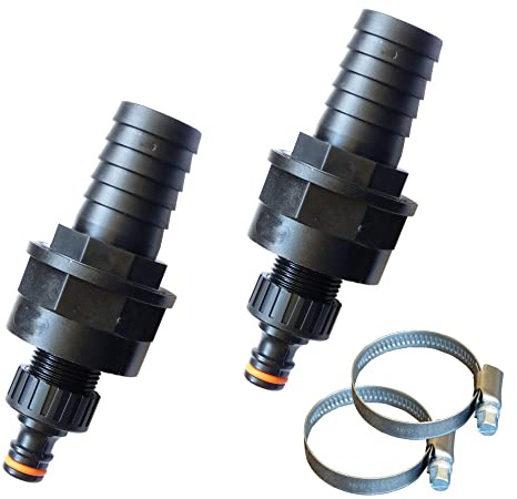 netSells - Auswahl Größe - Stabiler Schlauchadapter Schlauchverbinder für Gardena Stecksystem auf 25 32 38 mm Poolschlauch, Hier: 2 Stück Ø 32 mm inkl. Schlauchschelle