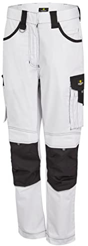 Hans Schäfer Workwear HSW Professional – Lange Arbeitshose für Damen – Modische und leichte Bundhose mit Knietaschen, strapazierbar und qualitativ – Weiss, 40