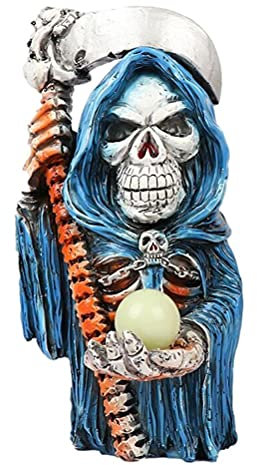 WANWEN Grim Reaper Decoration, Skeleton Gnome Decorations, Halloween Ghost Statue Horror Miniature Dwarf Garden Figures For Party Home Decor little surprise
