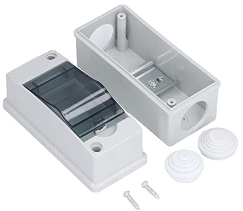 Lwuey Distribution Box, 2 Way Consumer Unit Electrical Enclosure Electronic Junction Box IP65 Waterproof Din Rail with Transparent Cover Circuit Breaker Protection Power Case Indoor Outdoor Wall Post