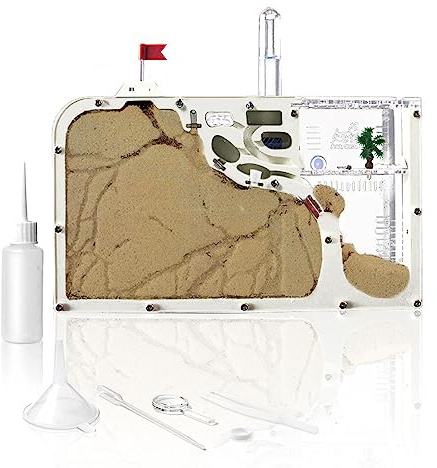 ELNMLHT Ant Farm Castle, Ant Farms with Yellow Sand and Tool Kit, Ant Colony Observation Kit, Ant Viewing Habitat Science Kit, Educational & Learning Science Kit for Kids, Adults, Student (Ant Farm B)