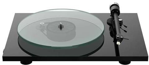 Pro-Ject Audio Systems Pro-Ject T2, Audiophiler Plattenspieler mit massiven Glasteller und Sumiko Rainier (Schwarz)