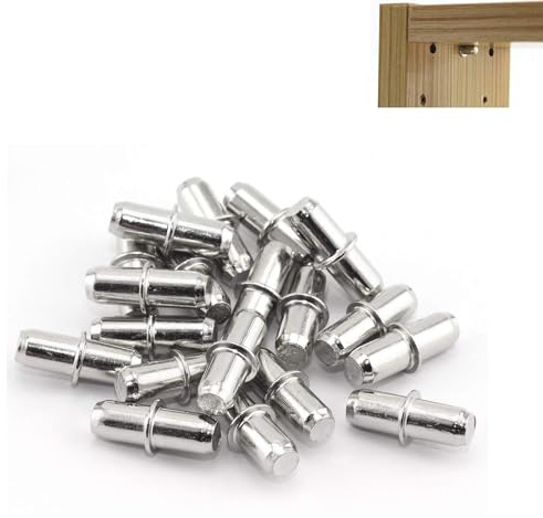 ieron 60 Stück 5 x 16 mm Metall-Regalträger für Regale, verstellbare Regale, Halterung, Halterung, Möbelbeschläge, Schrank, Kleiderschrank, Regalstifte