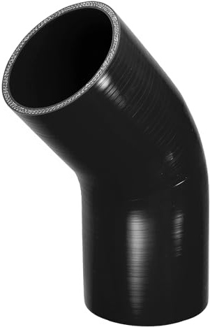 X AUTOHAUX 80mm 3.15 ID 102mm 4.02 45° Silicone Elbow Hose 5mm 4Ply Black | Universal Silicone Hose Reducer, Intercooler Intake Piping, Thickness, for Car