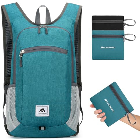 flintronic Faltbarer Rucksack, 16L Kleiner Wanderrucksack, Ultraleicht Wanderrucksack, Wasserfest Reiserucksack, Packbare Backpack, Damen Herren Daypack, für Camping Klettern/Outdoor Wandern