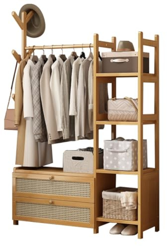 DODOBD Open Wardrobe, Modular Wardrobe, Wooden Clothes Rack, Entrance Wardrobe, Living Room Cabinet, Storage Unit