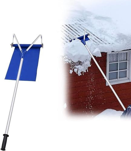 JOCHEN 21 Feet Roof Snow Rake, Roof Snow Tool with 2.9 Inch Wheels & Telescoping Pole, Snow Removal Roof Rake for Pitched Roof, Asphalt Shingle Roof