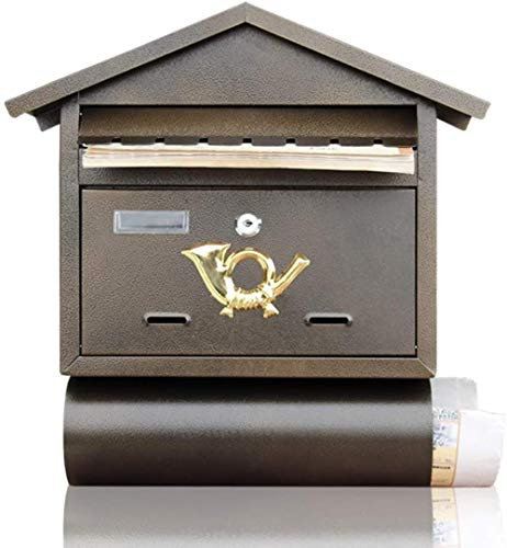 ASerZenith Cassetta Postale Esterna in Ferro battuto da Parete, Scatola per giornali, Bar, Suggerimenti creativi, caffè retrò