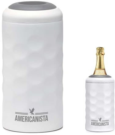 AMERICANISTA Premium Wine Bottle Chiller – Double Walled, Vacuum Insulated, Instant Cooling & Temperature Control for Perfect Wine Serving 750mL Champagne and Wine Bottles