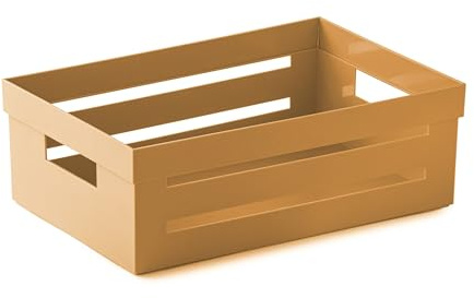 Snips Cassetta Multiuso, Organizer Multiuso, Contenitore Multiuso , 5 LT, Colore Senape, 29,5 x 19,5 x 10 cm, Made in Italy