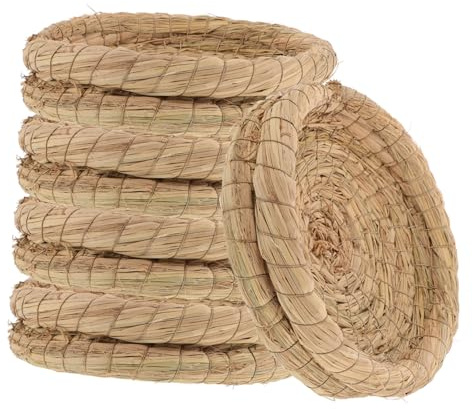 DRESSOOS 5stücke Stroh Nest Für Kaninchen Hase Kleine Tiere Schlaf Bett Woven Dekoration Strohnester Vogelnest Basteln Zubehör Hasenkäfig Vogelkäfig