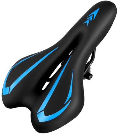 MSDADA - Sella per bicicletta in gel, per uomo e donna, impermeabile, confortevole e morbido, per bici da strada, cruiser, mountain bike, cyclette, bici da città (blu)