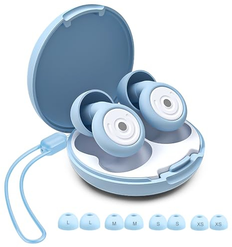 Ear Plugs for Sleep Noise Cancelling, Comfortable Soft Reusable Washable 45dB Noise Reducing Earplugs with Case & 8 Eartips, for Noise Reduction, Concert, Working, Studying, Traveling