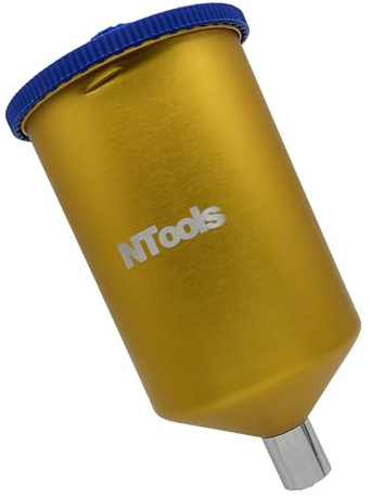 Pistolet pulvérisateur à alimentation par gravité de 750 ml, gobelet pulvérisateur de peinture en aluminium avec fermeture en nylon, couvercle à emboîter, filetage femelle 40,6 x 3,8 cm (filetage