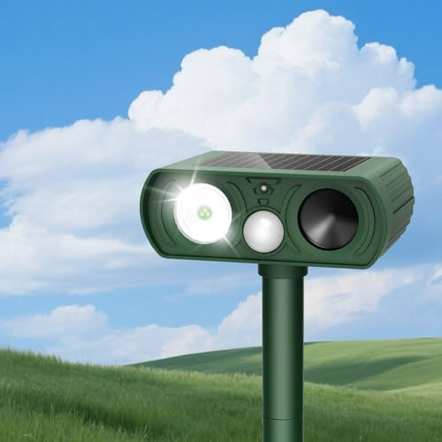 Repellente solare per talpe e gatti, impermeabile, a ultrasuoni, con sensore di movimento, per giardino, fattoria, cortile all'aperto