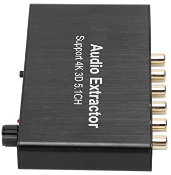 Denash Extraktor 5.1Ch Hochleistungsanalogwandler für DVD HD TV, Aluminiumlegierung Schwarz, Plug & Play, Geeignet für Netzwerkspieler