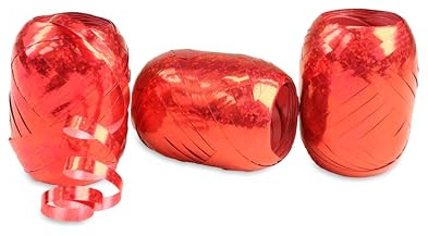 PRÄSENT Cinta de regalo de acebo roja, 24 x 20 m, bola de 5 mm, para manualidades, decoración y envoltura de regalos para cualquier ocasión
