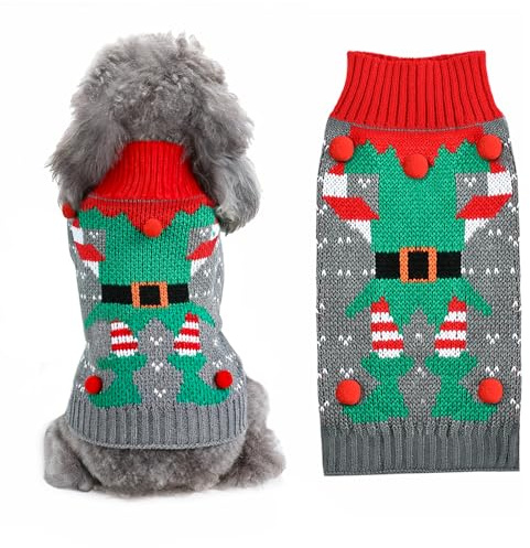 Hundepullover Weihnachten, Strickpullover für Kleine Hunde, Hundekostüm Hund Weihnachten, Hunde Weihnachtspullover, Haustier Pullover für Welpe, Kleine Mittlere Hund