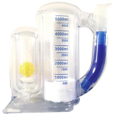 Zbozzba Atemtrainer,Lungentrainer,Lungentrainer atemtrainer,5000 ml | Mit Skala zur Messung und Kugelförmiger Indikator,Geeignet für Lungenfunktionstraining,postoperative Erholung