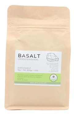 ALMICANNA: Basalt Urgesteinsmehl sehr fein gemahlen 1kg - Mineraldünger & Bodenhilfsstoff für den Cannabis Anbau - Amendment im Living Soil