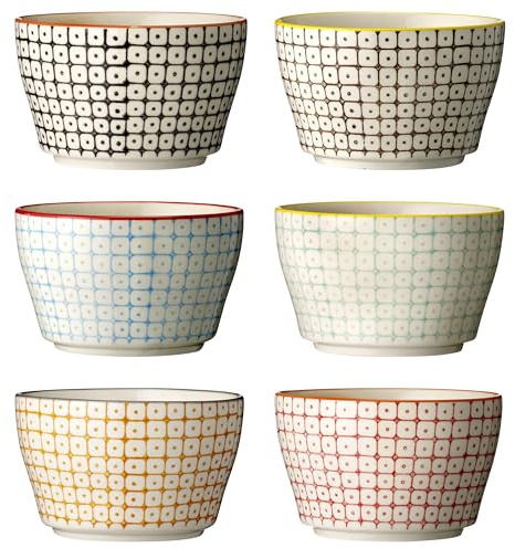 Bloomingville Schalen Carla, rot orange blau grün, Keramik, 6er Set, 11cm