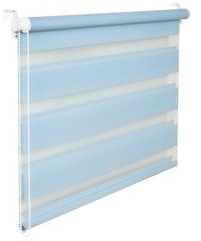 KS Handel 24 DOPPELROLLO DUOROLLO 90 cm BREIT 200 cm LANG HELLBLAU BLAU INKL. SEILZUG FENSTERROLLO KLEMMROLLO Jalousie