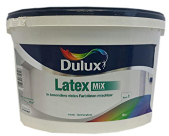 Dulux Latex Mix Base1 Wandfarbe Seidengläzend Weiß 5 L