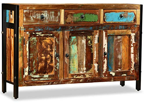 Cozynest Handgefertigt Kommode Beistellschrank MehrzweckschrankAnrichte Schrank Sideboard Altholz Massiv 120x35x76 cm