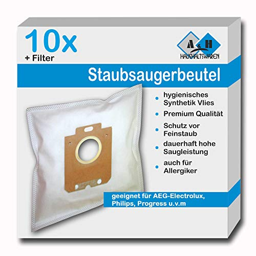 10 Staubsaugerbeutel geeignet für AEG PowerForce CLASSIC Hygiene Filter APF6111 | APF 6111