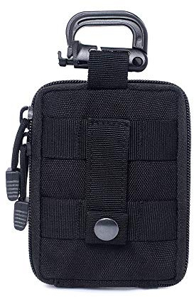 Mini Pouch, Kleine Militär Molle Tasche, Taktische Kompakt Hüfttaschen mit Karabiner, Erste Hilfe Tasche Gürteltasche für Autofahrten Wandern Camping, 13 x 10 x 2 cm