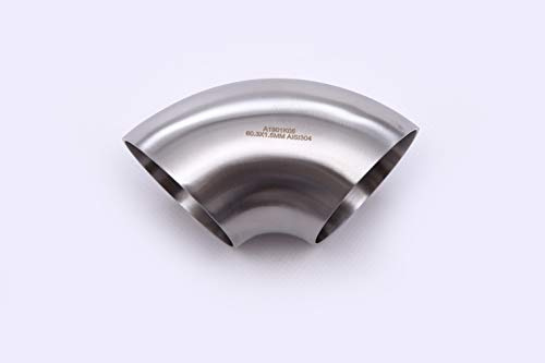 60,3 x 1,5 mm EDELSTAHL Bogen GESCHLIFFEN und KLEINER Radius 51mm Bauart 2 90° V2A 1.4301 60mm Rohr Schweißbogen