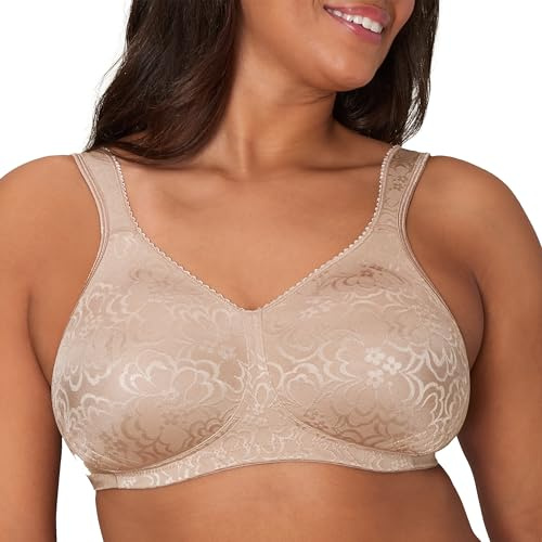 Playtex 18-Hour Ultimate Lift Wireless Full-Coverage Bra, Single Or 2-Pack Reggiseno Altamente Coprente, Beige, 5E Donna