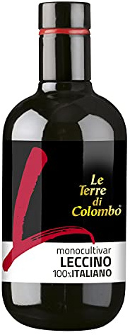 Le Terre di Colombo – Aceite de oliva virgen extra 100% italiano, Leccino de monocultivo, 500 ml