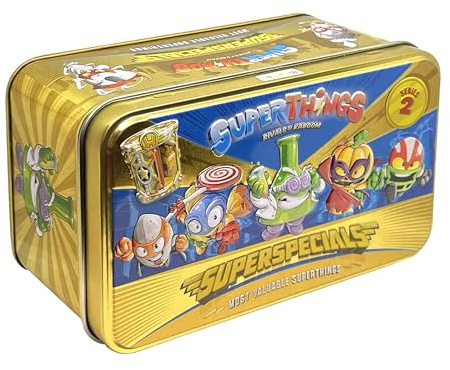 SUPERTHINGS Series 2 Gold Tin – It Contains All The Special Figures from Series 2, Including The Ultra-Rare (Professor K), The 2 Gold Leaders, The 6 Silver Captains and The 2 Gold hideouts