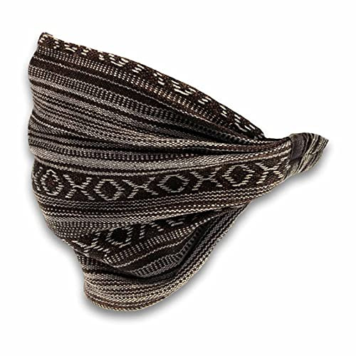 KUNST UND MAGIE unisex Hippie Kopfband Stirnband Goa Yoga Stonewashed, Farbe:Black/Schwarz
