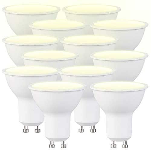 Luminea Glühbirne GU10: 12er-Set LED-Spots GU10, 7 W (ersetzt 50 W), 540 Lumen, warmweiß (LED-GU10-Spotlight, LED Energiesparlampe, Halogenlampen)