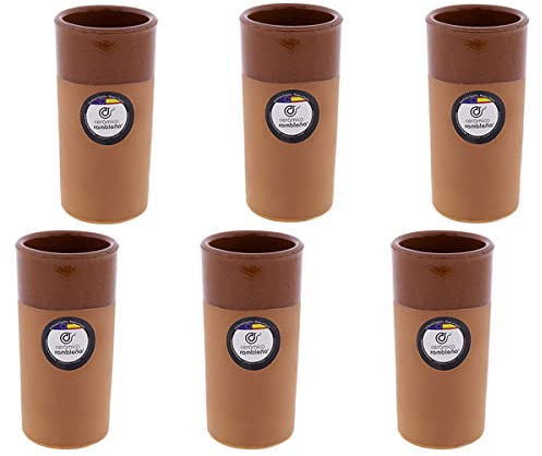 CERÁMICA RAMBLEÑA | Weingläser - Modell 07 - Pack x6 | Rotweinglas aus rotem Ton | Glas für Wein | 180 ml
