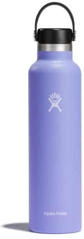 HYDRO FLASK - Trinkflasche 709ml (24oz) - Isolierte Wasserflasche aus Edelstahl - Sportflasche mit auslaufsicherem Flex Deckel & Gurt - Thermoflasche Spülmaschinenfest - Kleine Öffnung - Lupine