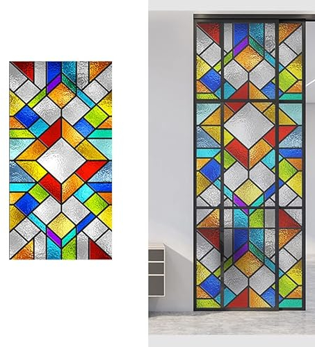 Película de privacidad para Ventana, calcomanías de Vidrio Esmerilado, no Adhesivas a Prueba de Rayos UV, Adhesivo de Vidrio extraíble para decoración de Ventanas de baño, Dormitorio, Oficina