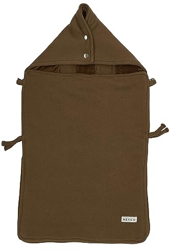 Meyco Baby Knit Basic Fußsack für den Autositz (bequem und warm, kompatibel mit Autositz der Gruppe 0, maschinenwaschbar, aus 100% Baumwolle, Größe: 40 x 82 cm), Schokolade