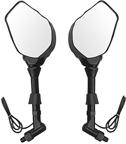Motorrad Rückspiegel Universal 8mm & 10mm Mit Blinkern Motorrad Totenkopf Handmuster Spiegel Lenkerendenspiegel Motorrad