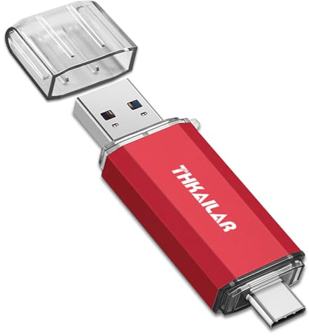 Thkailar 1TB USB C Flash Drive for MacBook and Android Phones,Thumb Drive with USB A and USB C for PC,Laptop,Portable External Storage for Pictures,Videos and Music