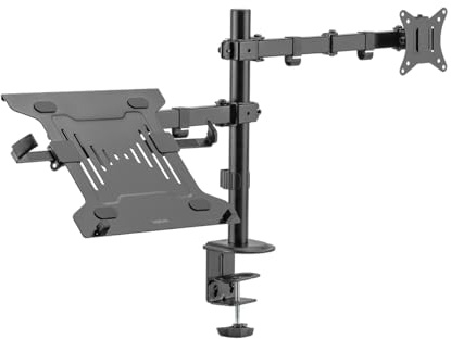 Monitorhalterung für 2 Monitore (17–32) und 1 Notebook/Tablet (10–15,6)