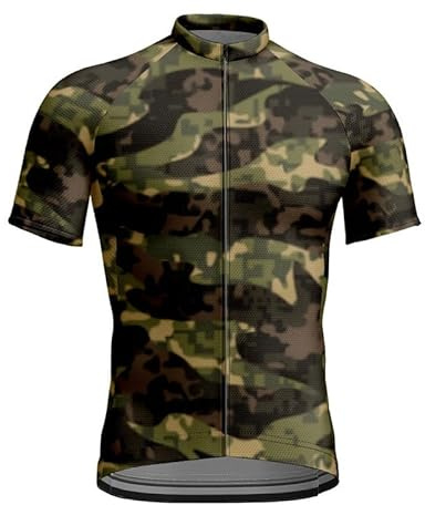 oneforus Herren Camouflage Radtrikot Fahrrad Kurzarmshirt Fahrrad Top MTB Fahrradbekleidung